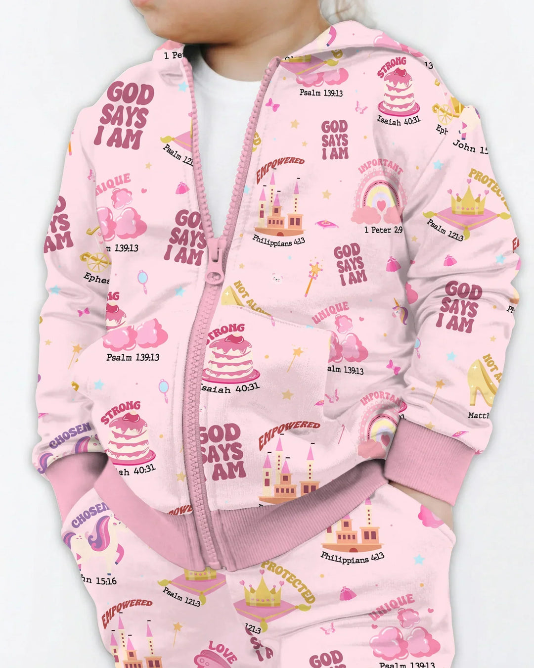 God Says I Am Girl Kapuzenpullover mit Reißverschluss aus Bambus