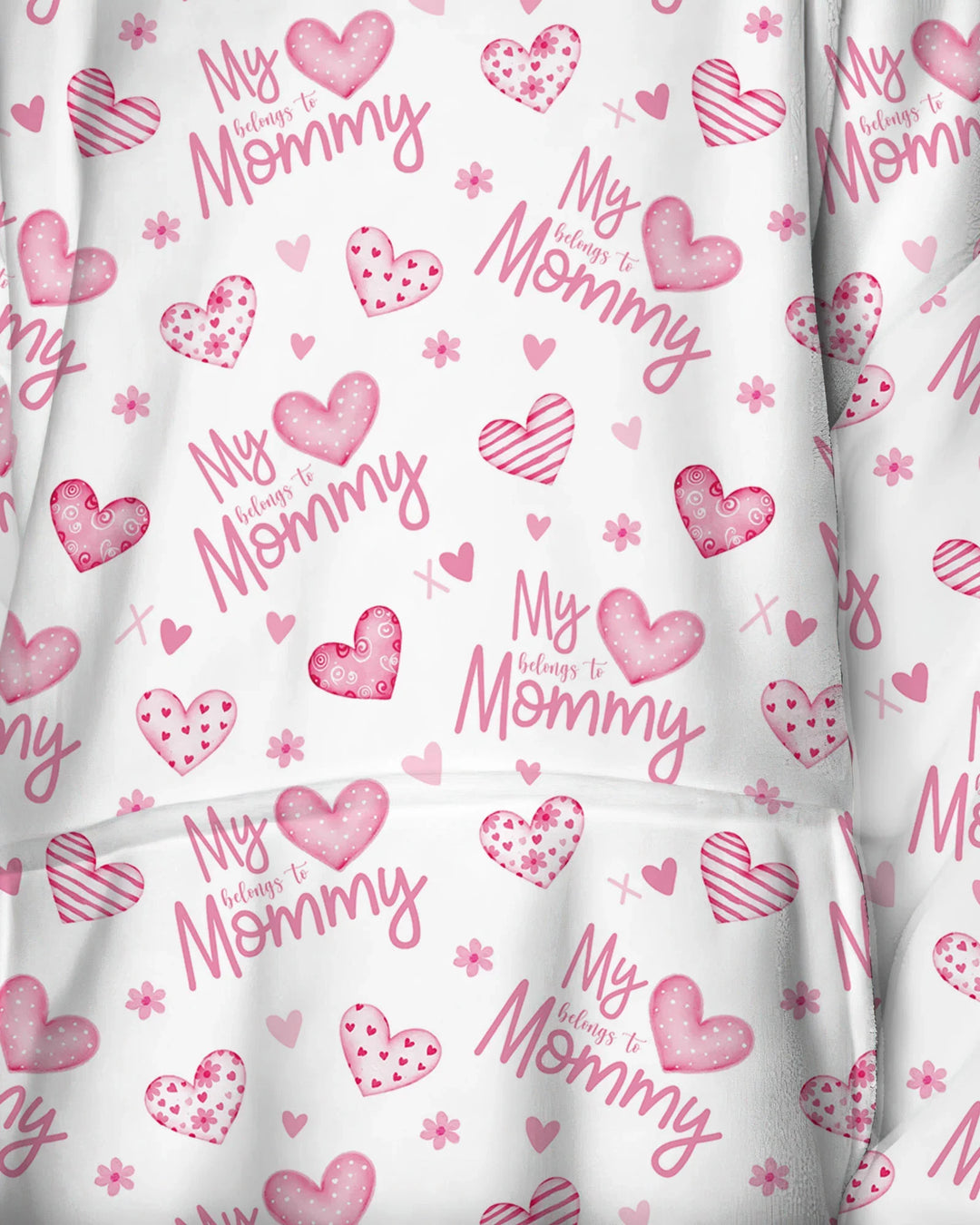 Mein Herz gehört Mama tragbarer Bambus-Decken-Hoodie