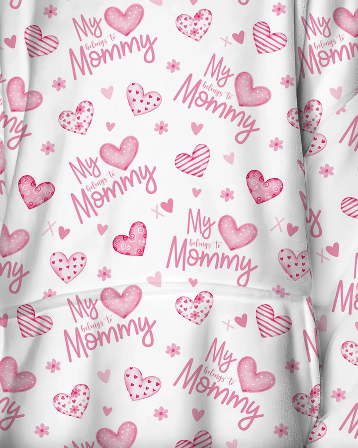 Mein Herz gehört Mama tragbarer Bambus-Decken-Hoodie