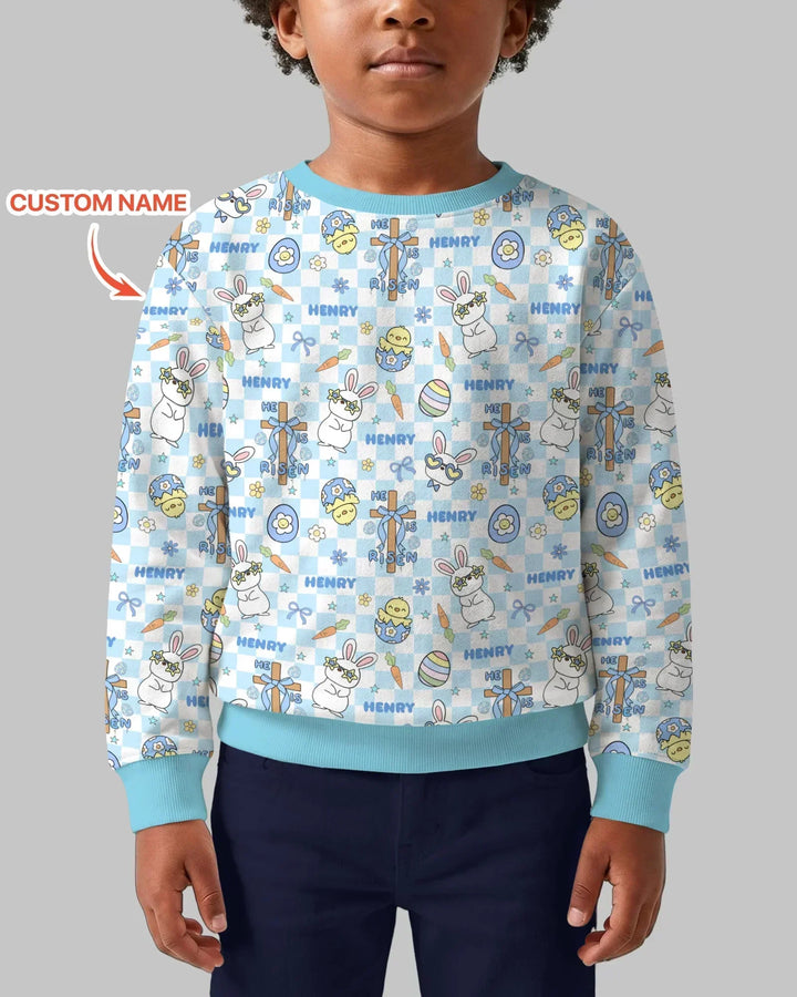 Custom Name Retro Easter Bamboo Crewneck Sweatshirt