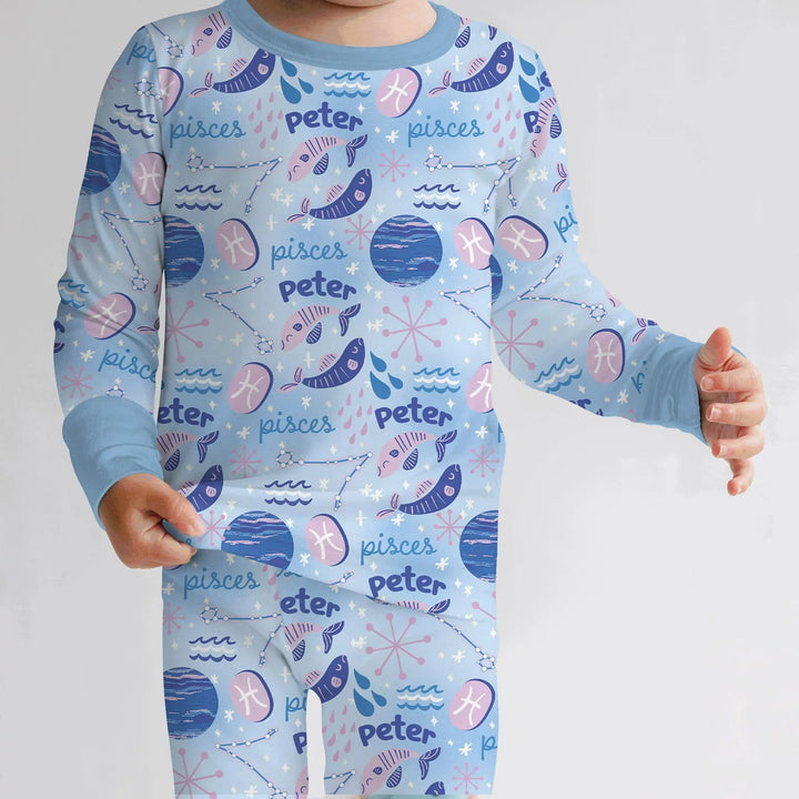 Zweiteiliges Langarm-Pyjama-Set mit Sommerfrüchten
