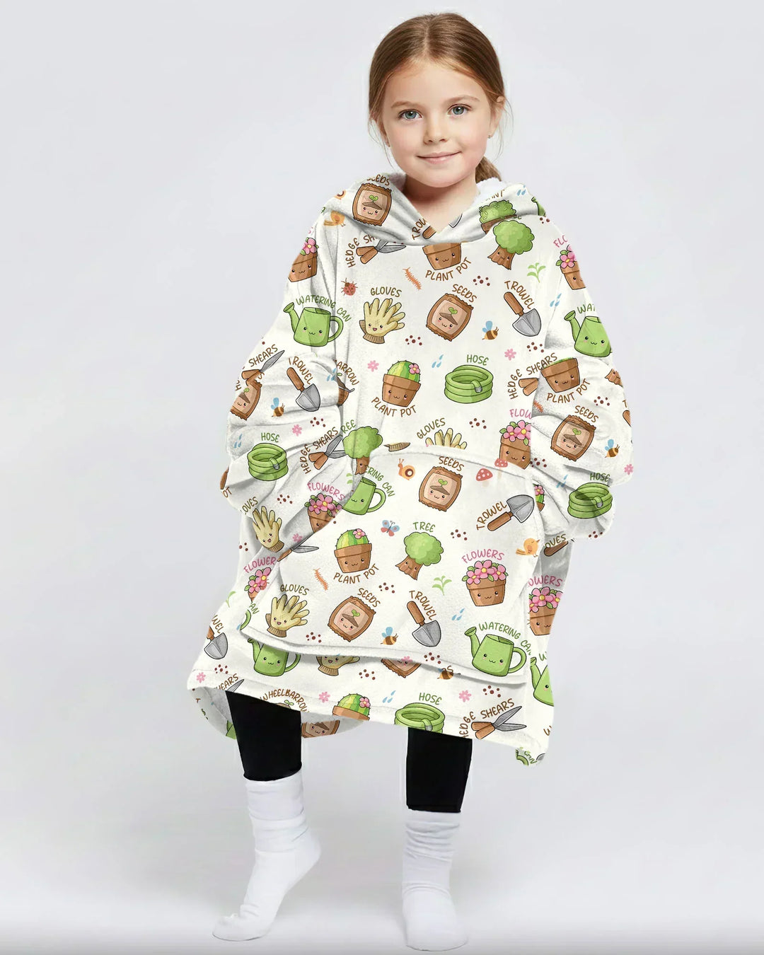 Kawaii Garden Crew Tragbarer Bambus-Deckenhoodie