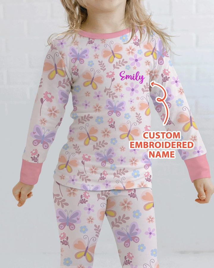Zweiteiliges Langarm-Pyjama-Set mit Sommerfrüchten