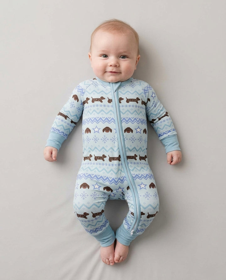 Dachshund Winter Fair Isle Bamboo Convertible Zippy