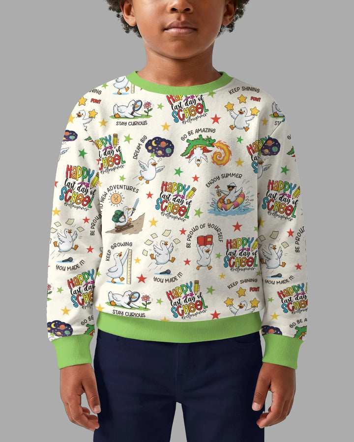 Silly Goose Happy Last Day of School Bambus-Rundhals-Sweatshirt