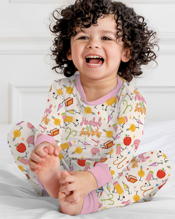 Hooked on Learning Bamboo Two Piece Long Sleeve Pajama Set