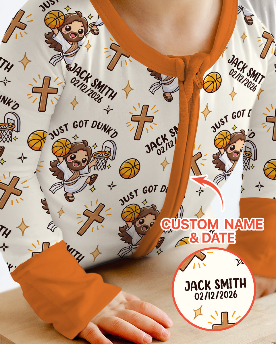 Personalized Baptism Just Got Dunk'd Bamboo Convertible Zippy