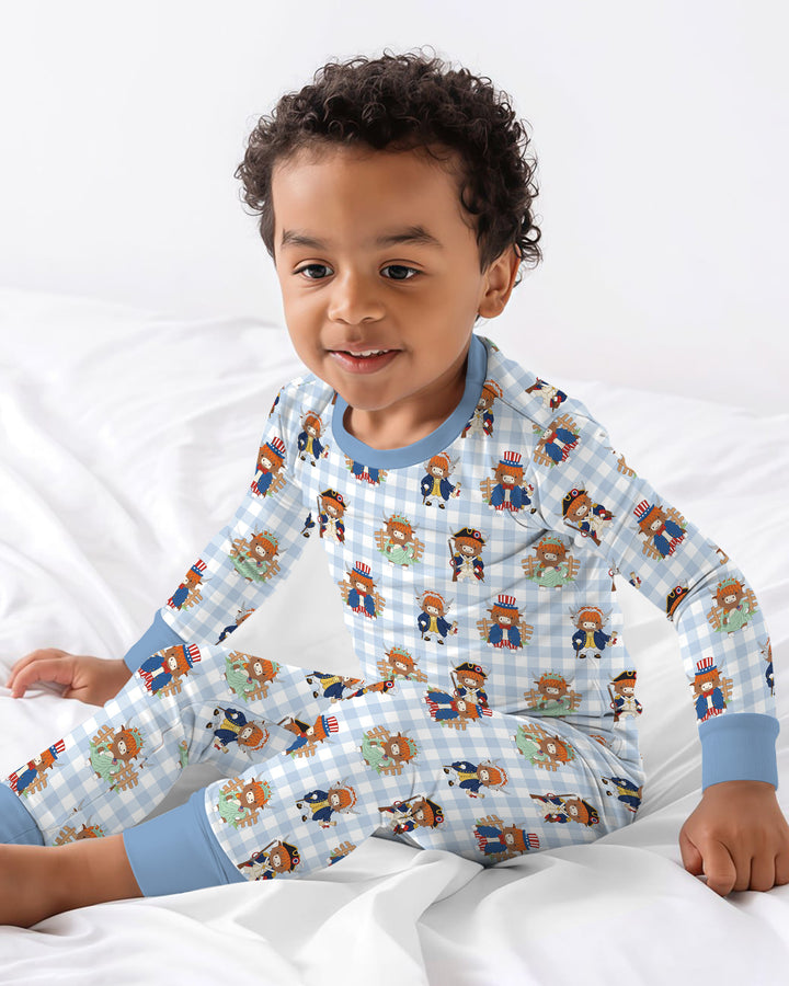 Zweiteiliges Langarm-Pyjama-Set mit Sommerfrüchten
