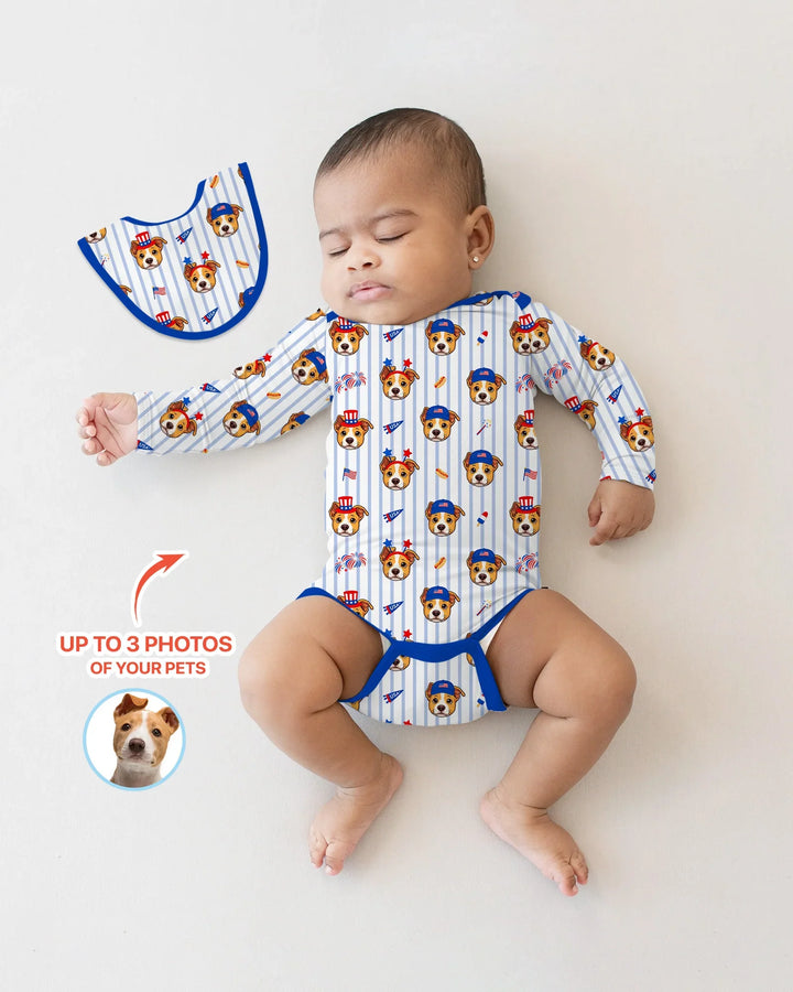 Gerippte Babykleidung mit individuellem Foto - Weich &amp; Skizzenhaft