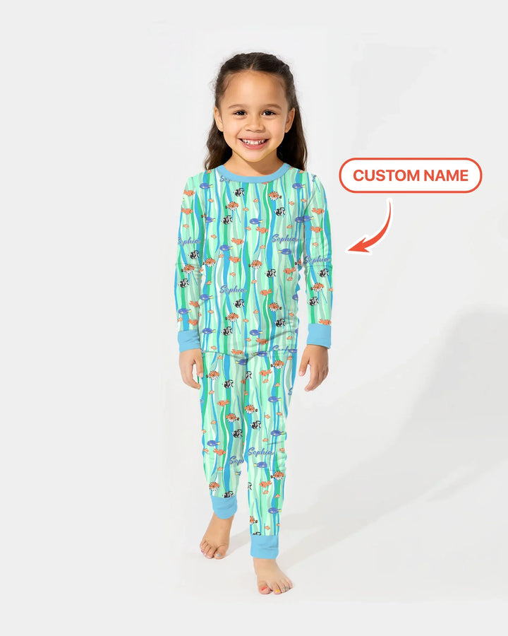 Zweiteiliges Langarm-Pyjama-Set mit Sommerfrüchten