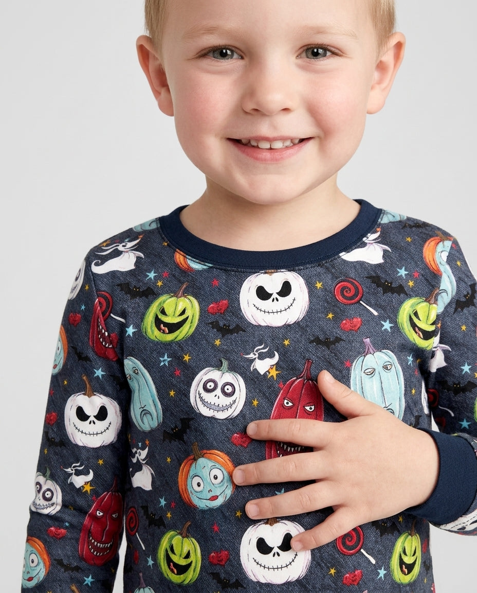 Zweiteiliges Langarm-Pyjama-Set mit Sommerfrüchten