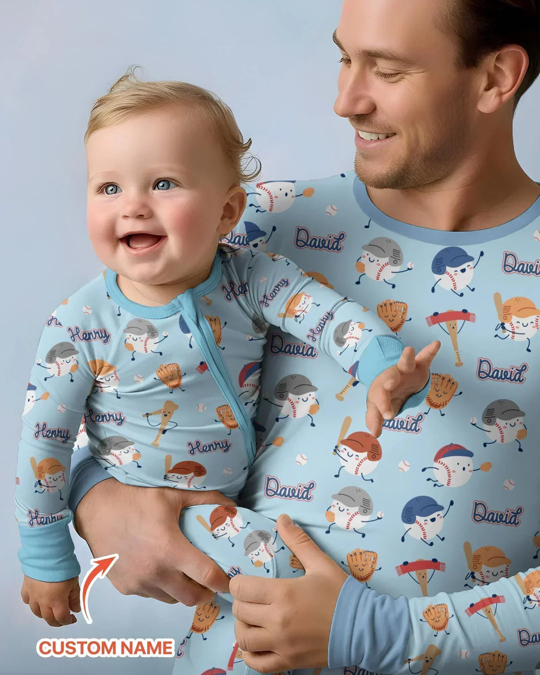 Custom Name Ballparl Family Matching Bamboo Convertible Zippy