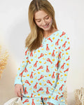 Preppy Langusten-Saison Bambus Damen Schlafanzug-Set