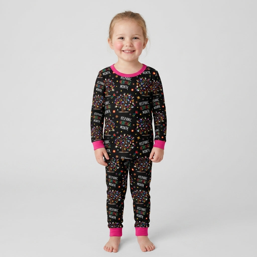 Little Heritage Roots Bamboo Two Piece Long Sleeve Pajama Set