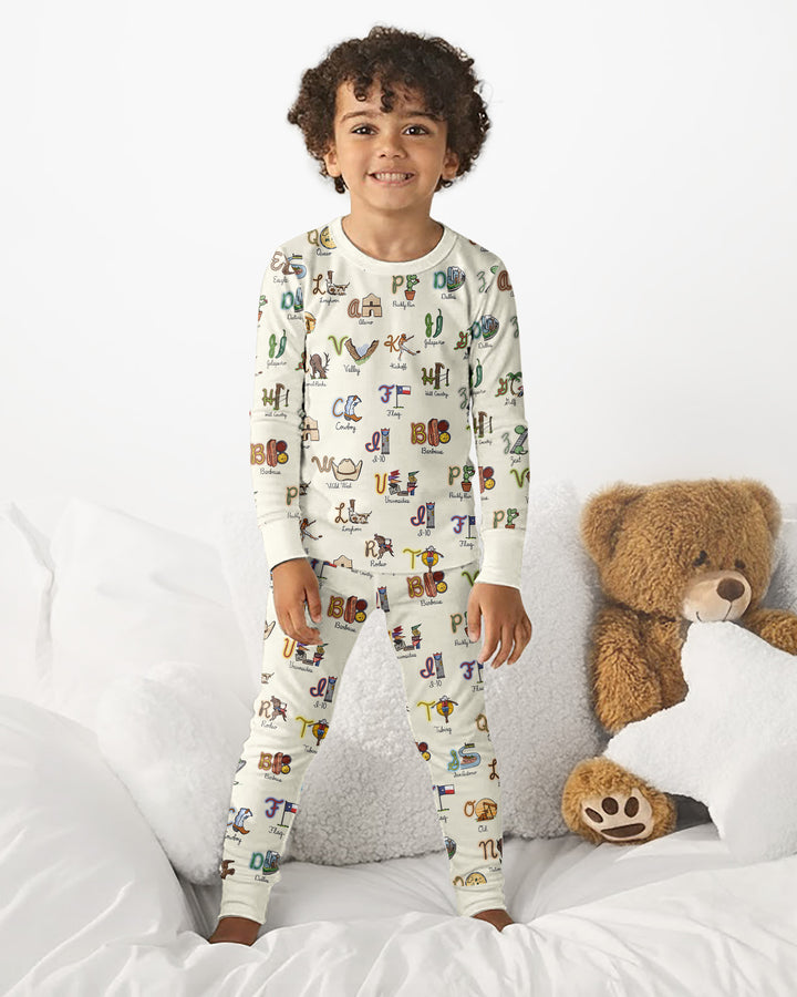Zweiteiliges Langarm-Pyjama-Set mit Sommerfrüchten
