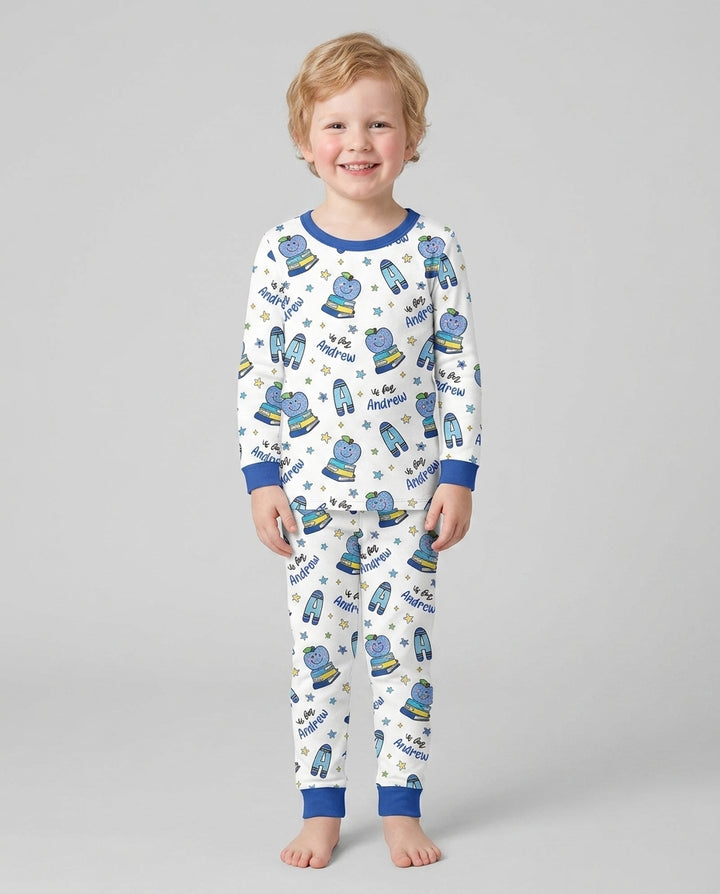 Zweiteiliges Langarm-Pyjama-Set mit Sommerfrüchten