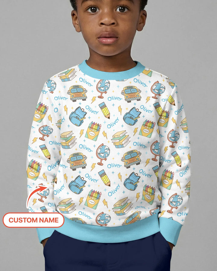 Custom Name Back To School Bamboo Crewneck Sweatshirt