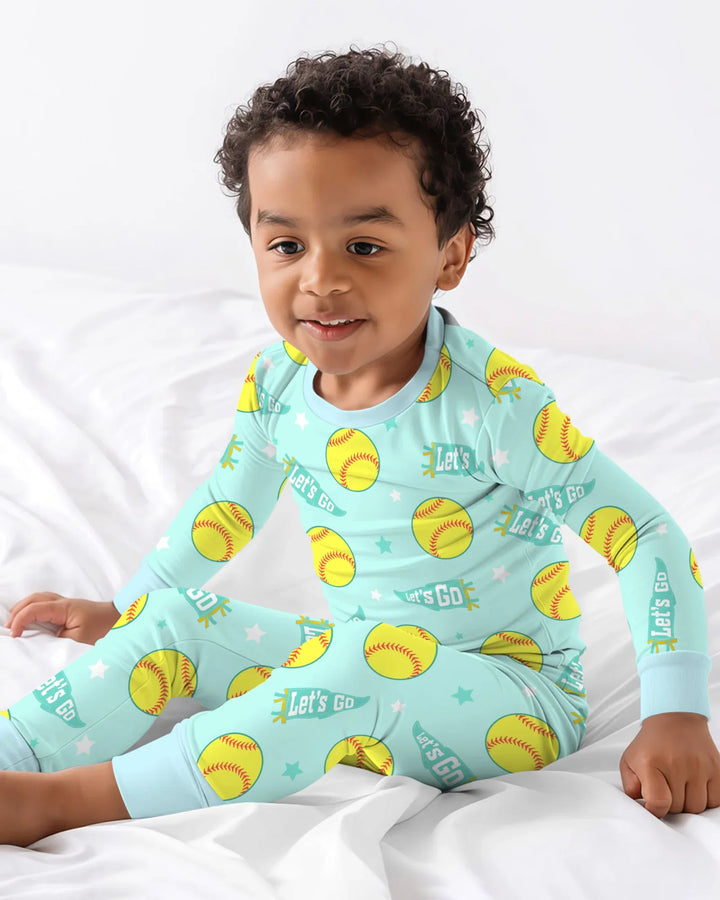 Zweiteiliges Langarm-Pyjama-Set mit Sommerfrüchten