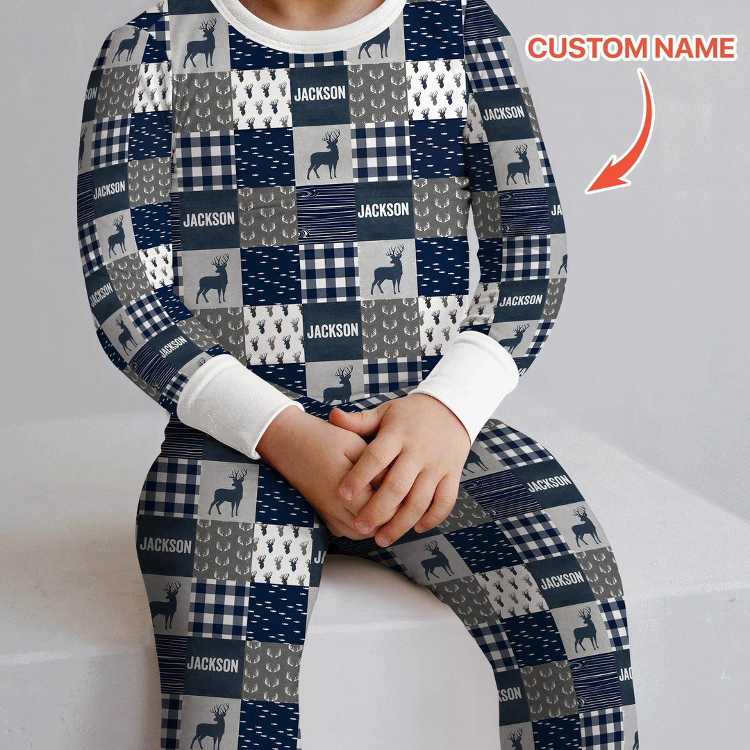 Zweiteiliges Langarm-Pyjama-Set mit Sommerfrüchten