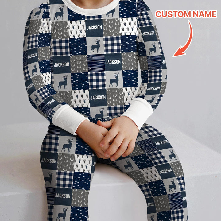 Zweiteiliges Langarm-Pyjama-Set mit Sommerfrüchten