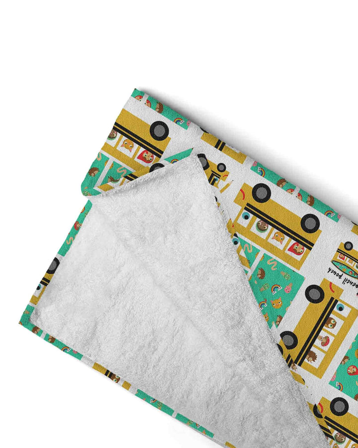 School Bus Adventures Bamboo Beach Towel