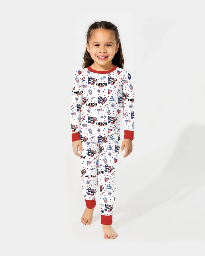 Zweiteiliges Langarm-Pyjama-Set mit Sommerfrüchten