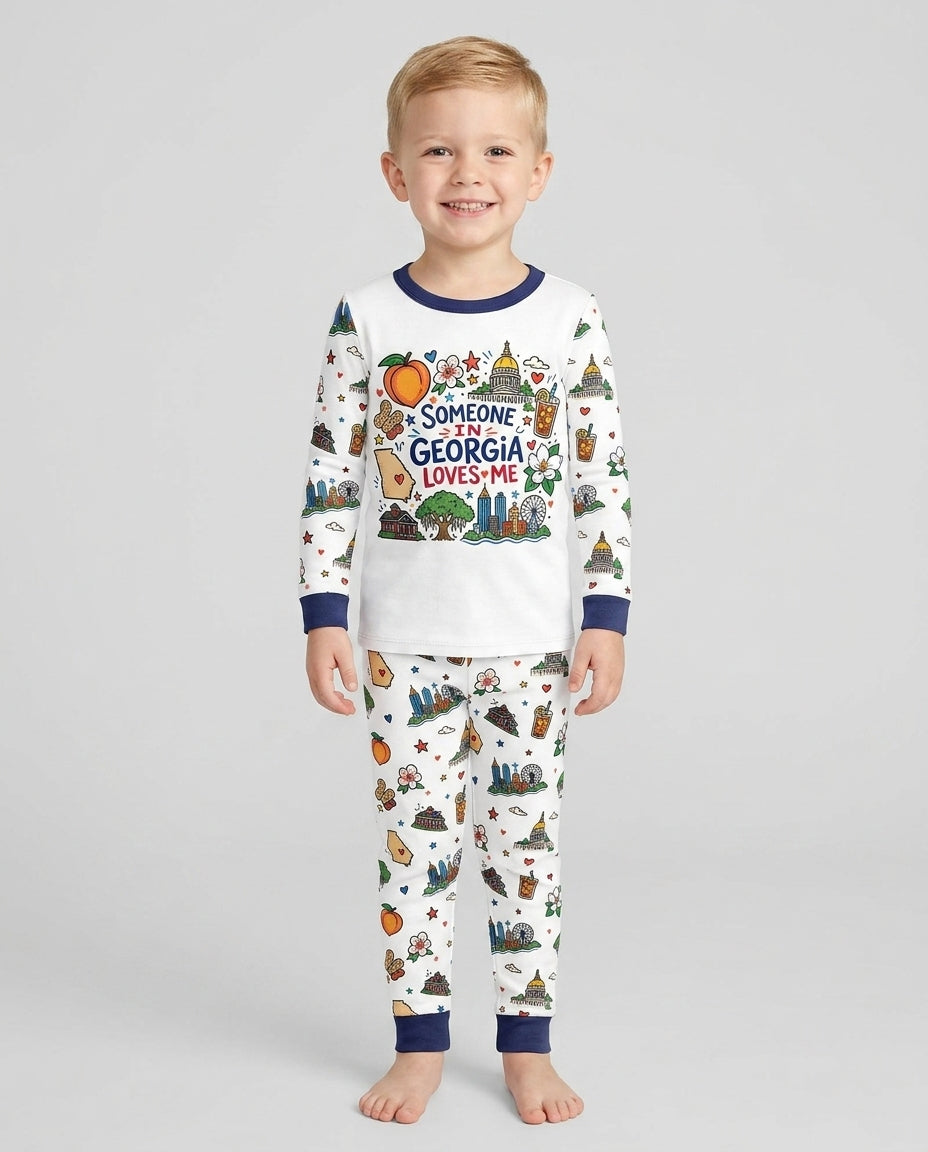 Someone in Georgia Loves Me Bamboo Two Piece Long Sleeve Pajama Set