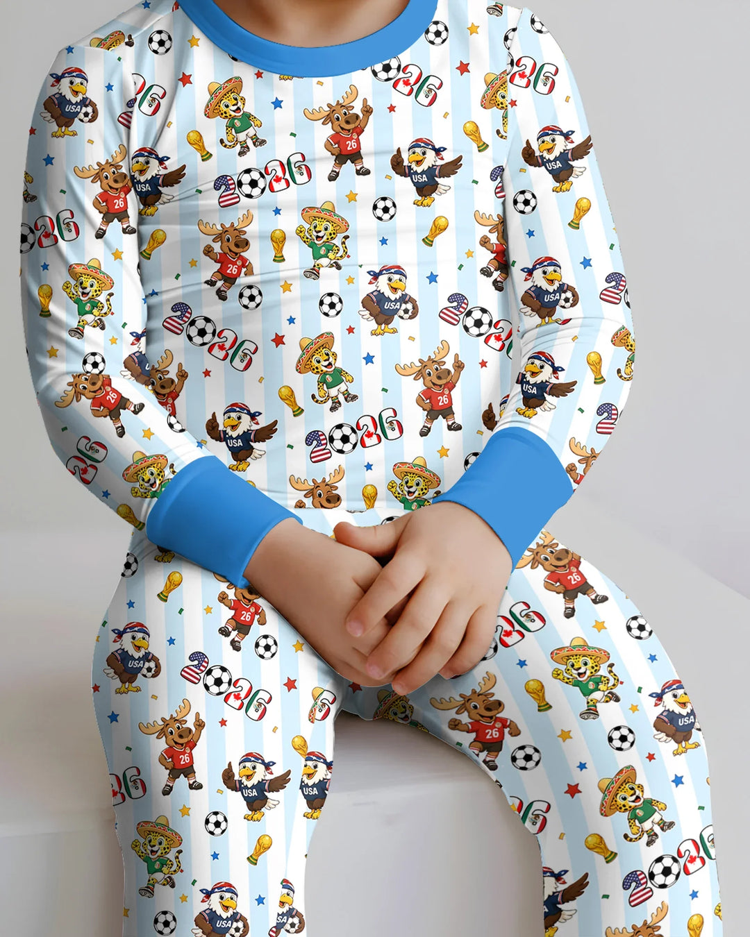 Zweiteiliges Langarm-Pyjama-Set mit Sommerfrüchten