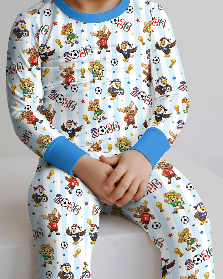 Zweiteiliges Langarm-Pyjama-Set mit Sommerfrüchten