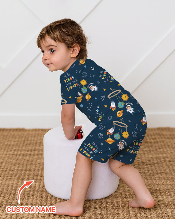 Schlafanzug-Set zweiteilig, kurze Ärmel, kurze Hose, Bambus