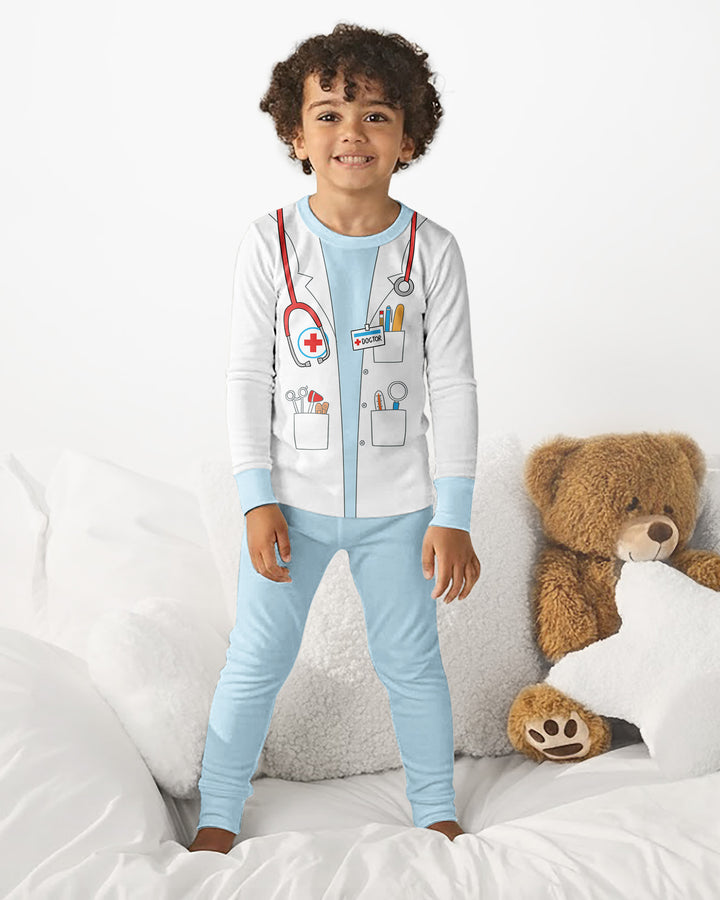 Zweiteiliges Langarm-Pyjama-Set mit Sommerfrüchten