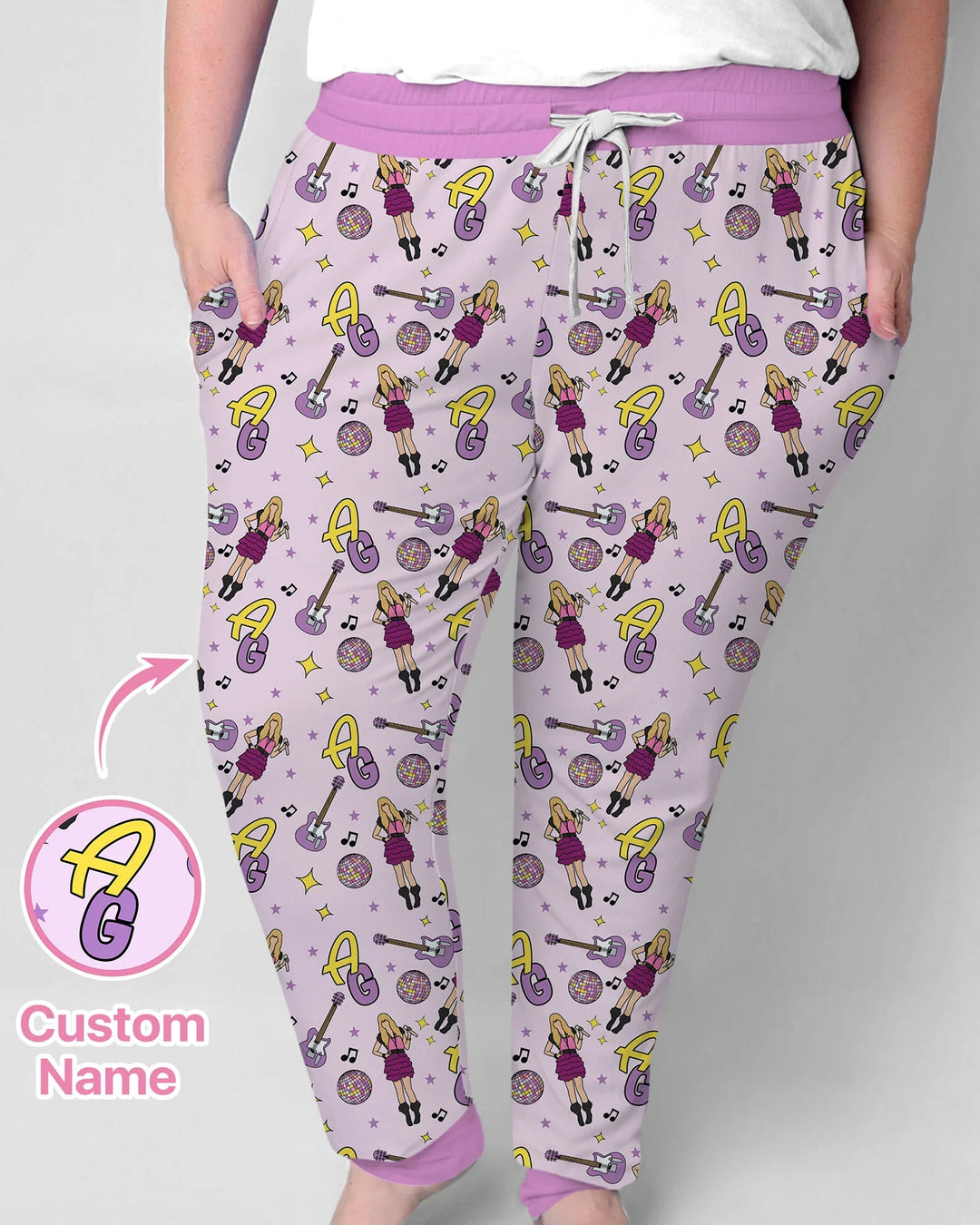 Custom Name Mini Rockstar Women Pajama Set