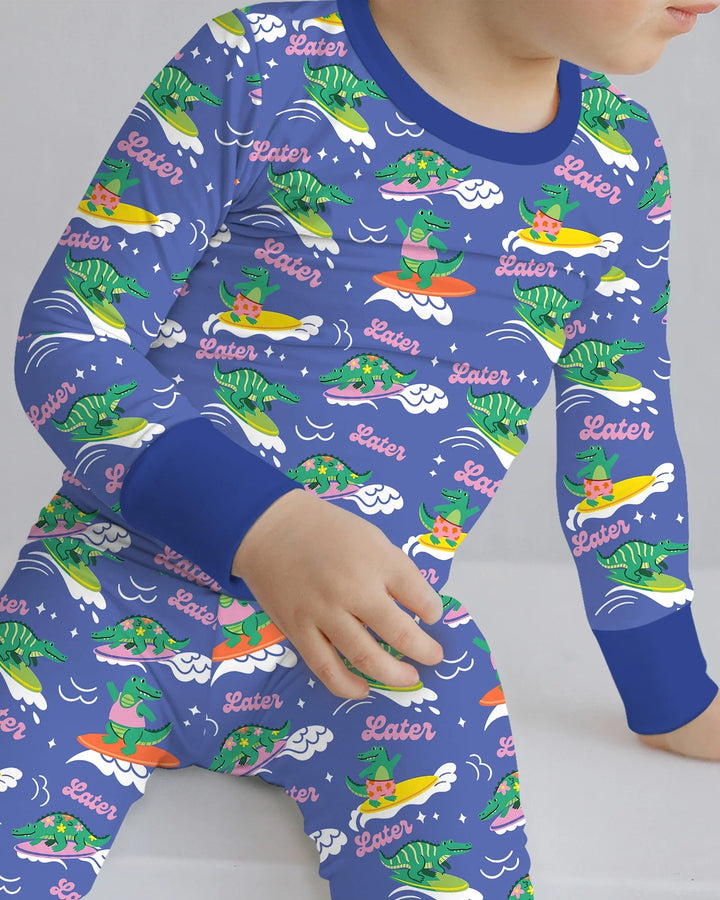 Zweiteiliges Langarm-Pyjama-Set mit Sommerfrüchten