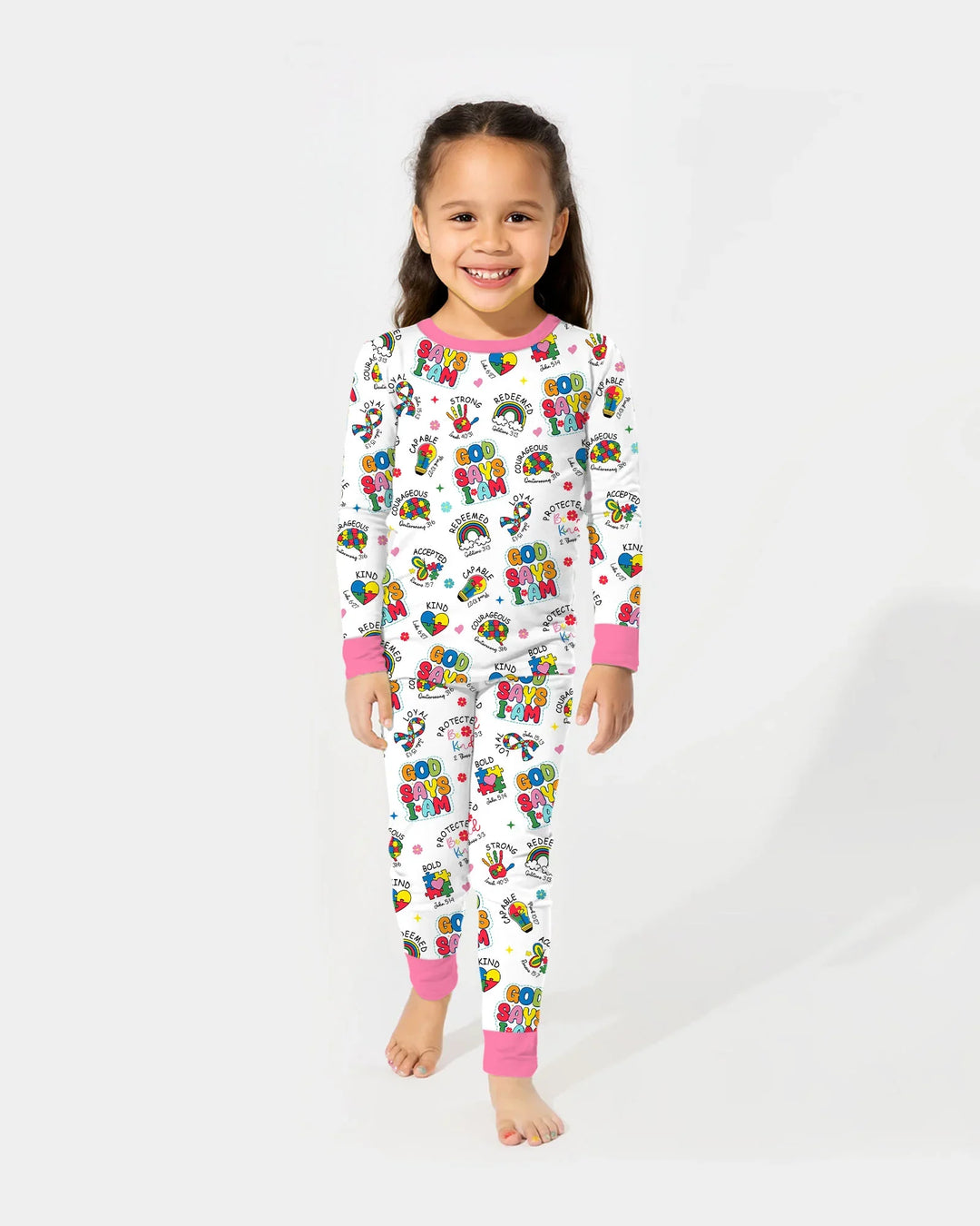Zweiteiliges Langarm-Pyjama-Set mit Sommerfrüchten