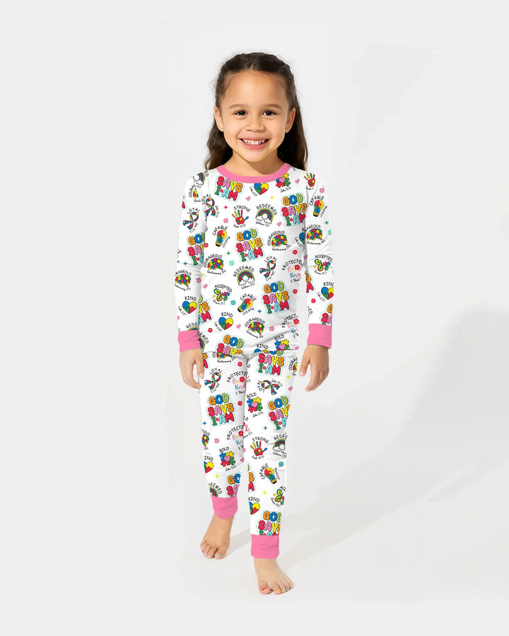 Zweiteiliges Langarm-Pyjama-Set mit Sommerfrüchten