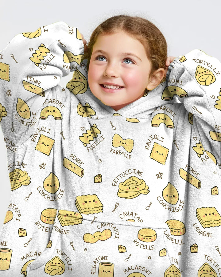 Kawaii Pasta Tragbarer Bambus-Deckenhoodie