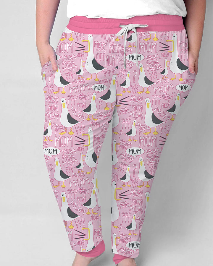 Lustiges Möwen-Mama Damen Pyjama-Set aus Bambus