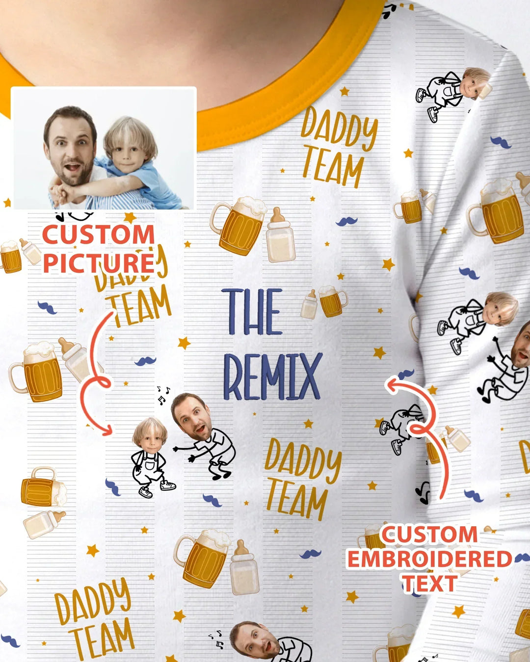 Zweiteiliges Langarm-Pyjama-Set mit Sommerfrüchten