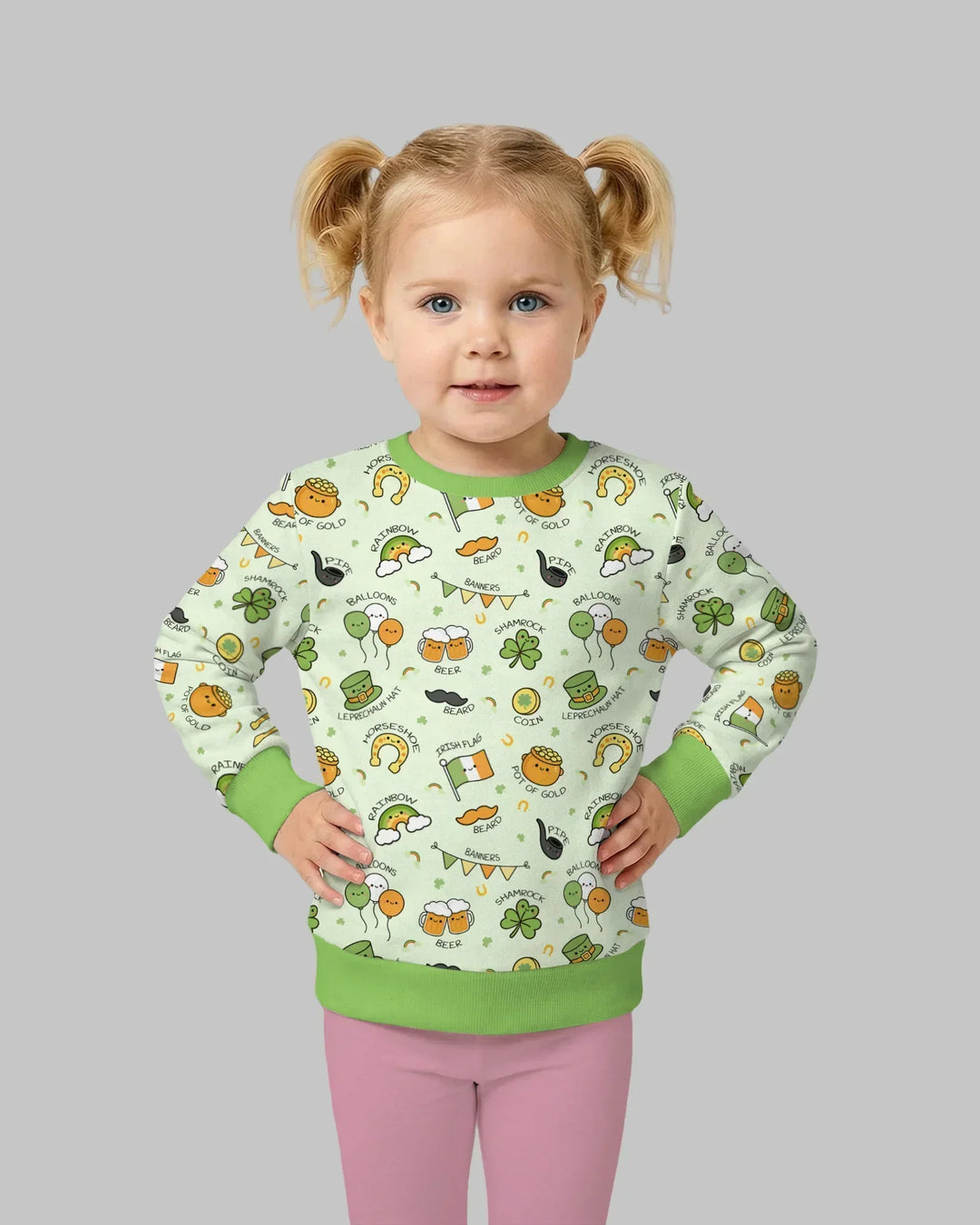 Kawaii St. Patrick's Day Bambus-Rundhalsshirt