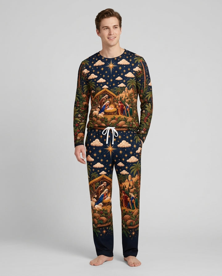 O Holy Night Family Matching Bamboo Men's Pajama Set
