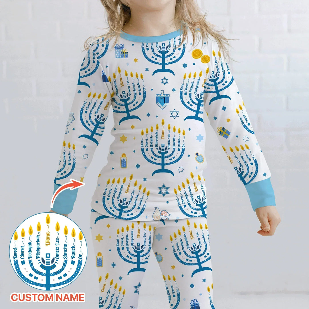 Zweiteiliges Langarm-Pyjama-Set mit Sommerfrüchten