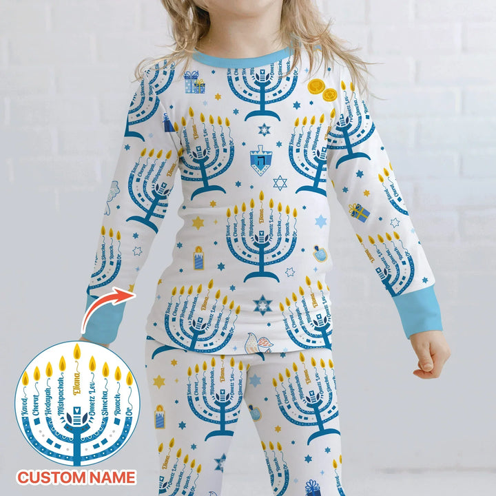 Zweiteiliges Langarm-Pyjama-Set mit Sommerfrüchten