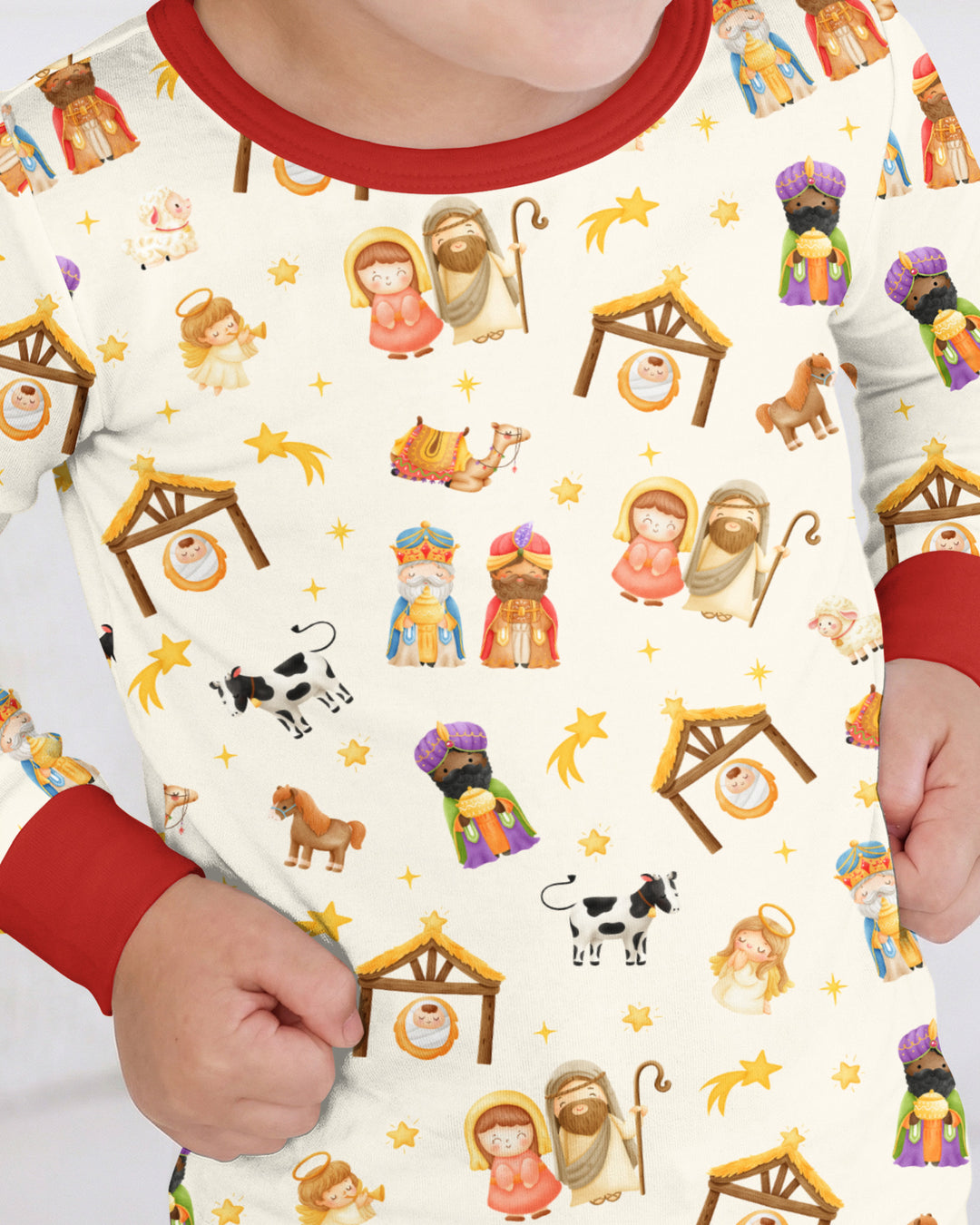 Zweiteiliges Langarm-Pyjama-Set mit Sommerfrüchten
