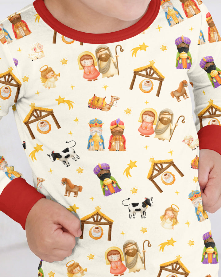 Zweiteiliges Langarm-Pyjama-Set mit Sommerfrüchten