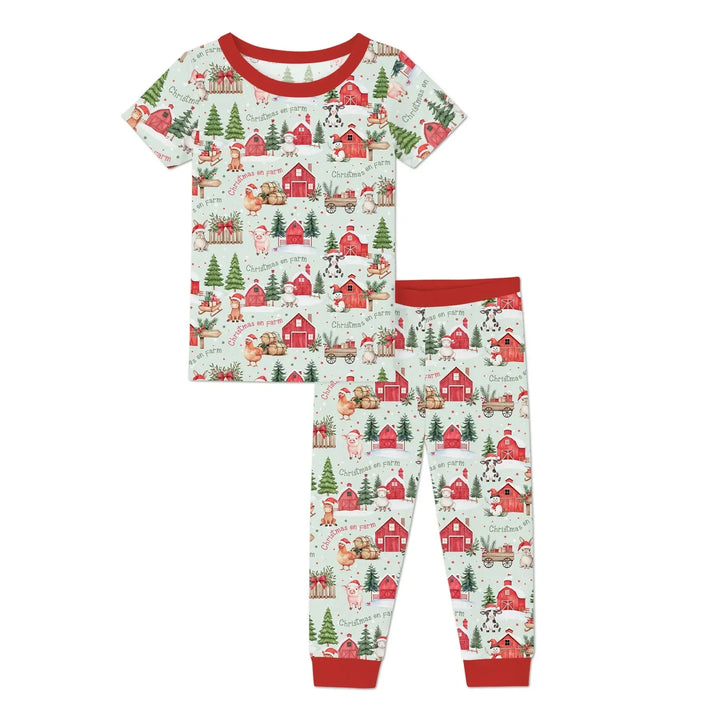 Zweiteiliges, kurzärmliges Pyjama-Set mit Marienkäfern