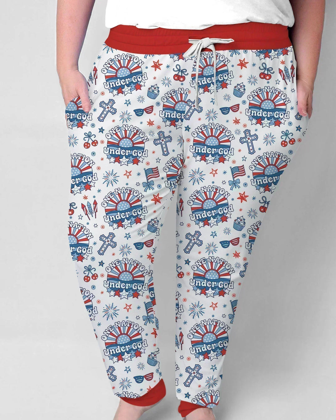 One Nation Under God Familien-Pyjama-Set aus Bambus für Damen