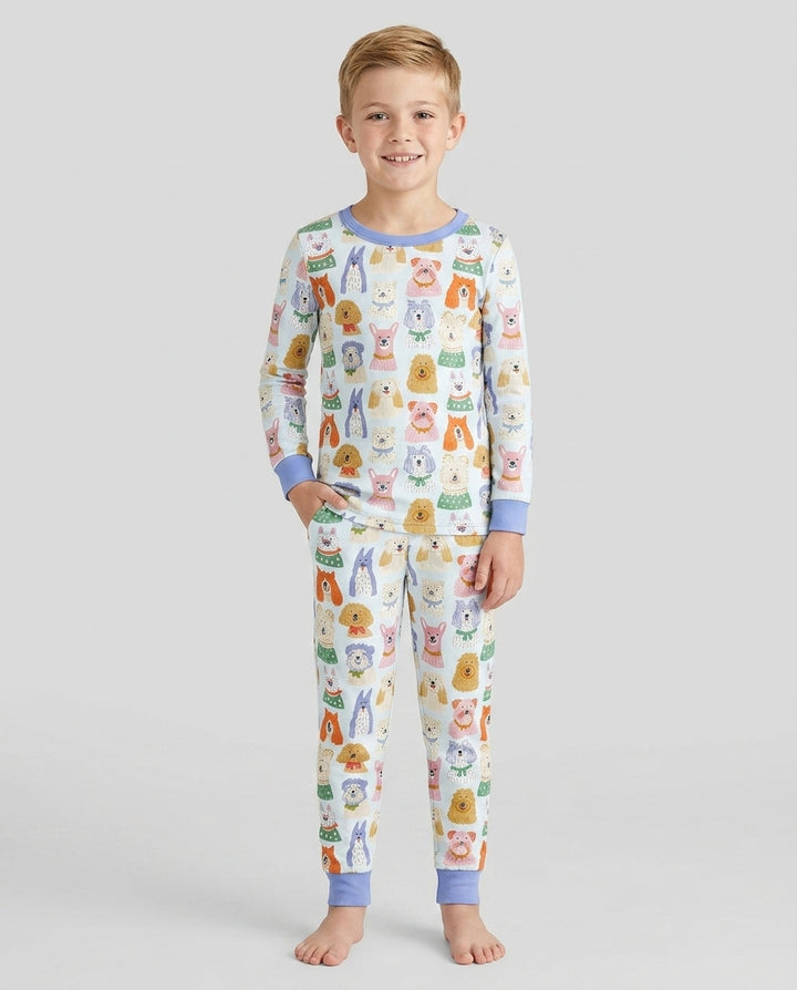 Zweiteiliges Langarm-Pyjama-Set mit Sommerfrüchten