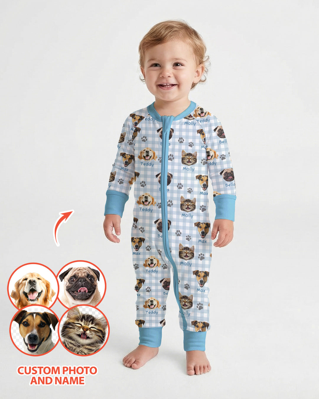 Custom Pet Photo With Name Bamboo Convertible Zippy