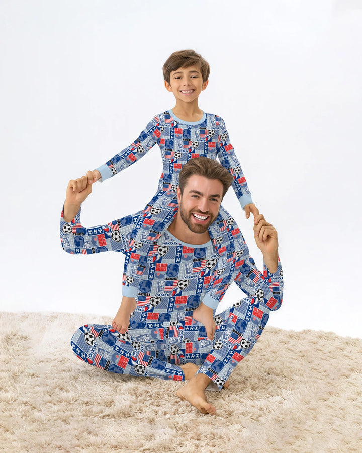 Zweiteiliges Langarm-Pyjama-Set mit Sommerfrüchten