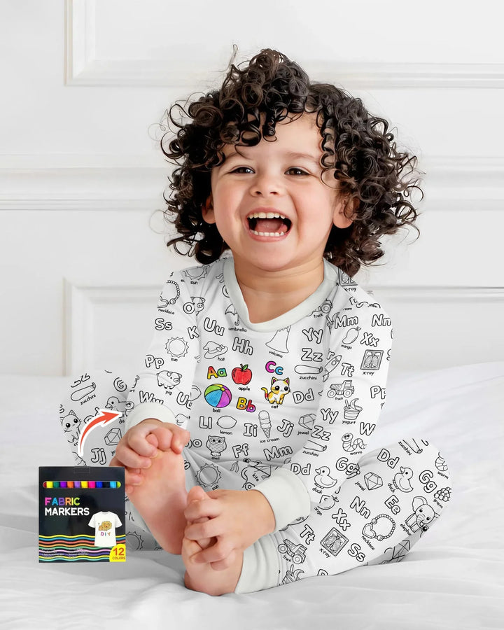 Zweiteiliges Langarm-Pyjama-Set mit Sommerfrüchten
